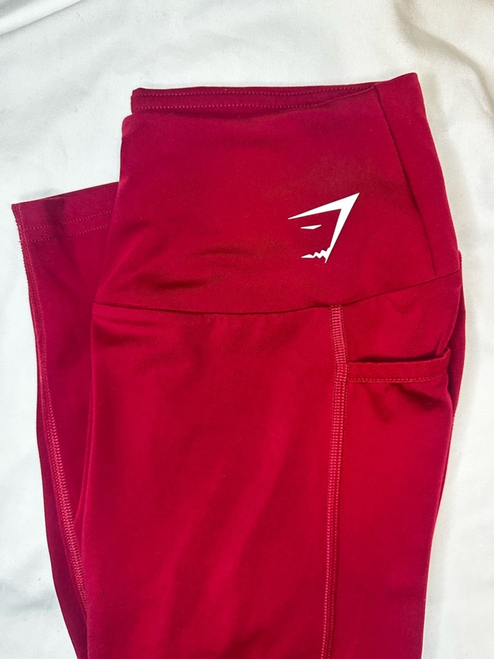 Gymshark Maroon High Waisted Pocket Mesh Leggings Size M 26” Inseam